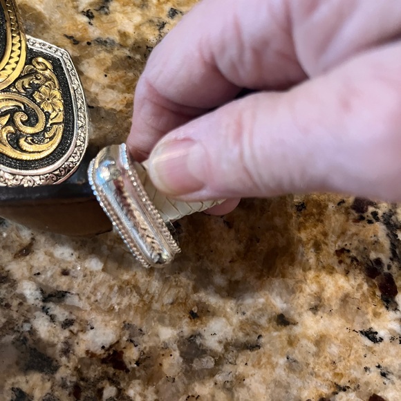 Vintage Silver Plated Heart Belt Buckle and Belt - Picture 4 of 14